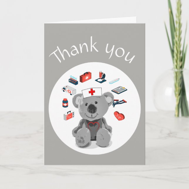 Tarjeta Enfermeras o personal médico Gracias (Anverso)