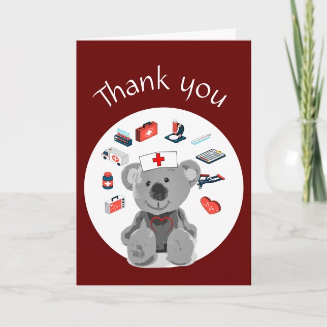 Tarjeta Enfermeras o personal médico Gracias (Anverso)