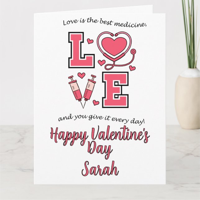 Tarjeta Enfermeras Personalizadas del Día de San Valentín (Anverso)
