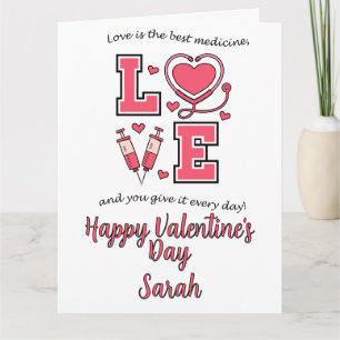 Tarjeta Enfermeras Personalizadas del Día de San Valentín