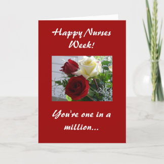 Tarjeta Enfermeras Semanas-Roses Rojas y Amarillas