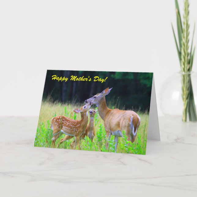 Tarjeta Enfermería de los Fawns venados, ¡Feliz Día de la  (Anverso)