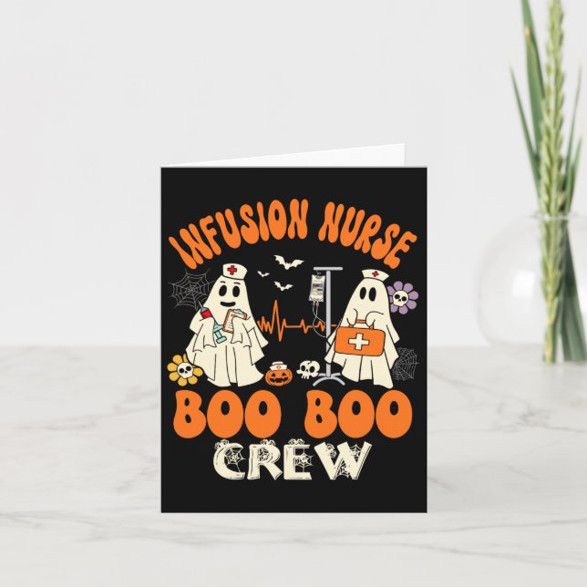 Tarjeta Enfermero de enfermería de Boo de Halloween con tr (Anverso)