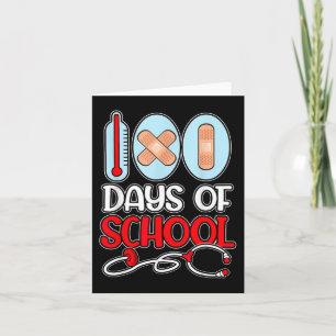 Tarjeta Enfermero escolar 100 días de escuela AMA a Stetho