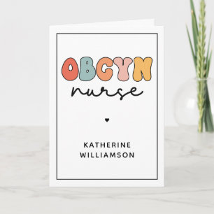 Tarjeta Enfermero Retro OBGYN personalizado