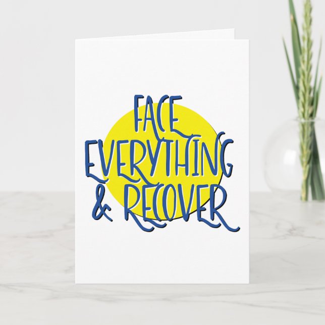 Tarjeta Enfrentar todo y recuperar el aniversario del lema (Anverso)