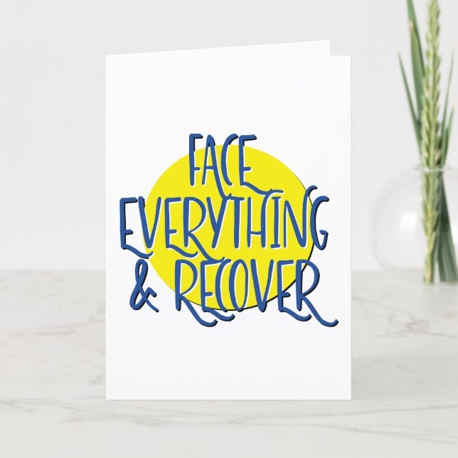 Tarjeta Enfrentar todo y recuperar el aniversario del lema (Anverso)