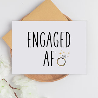 Tarjeta Engaged AF | Funny Minimalist Engagement Card