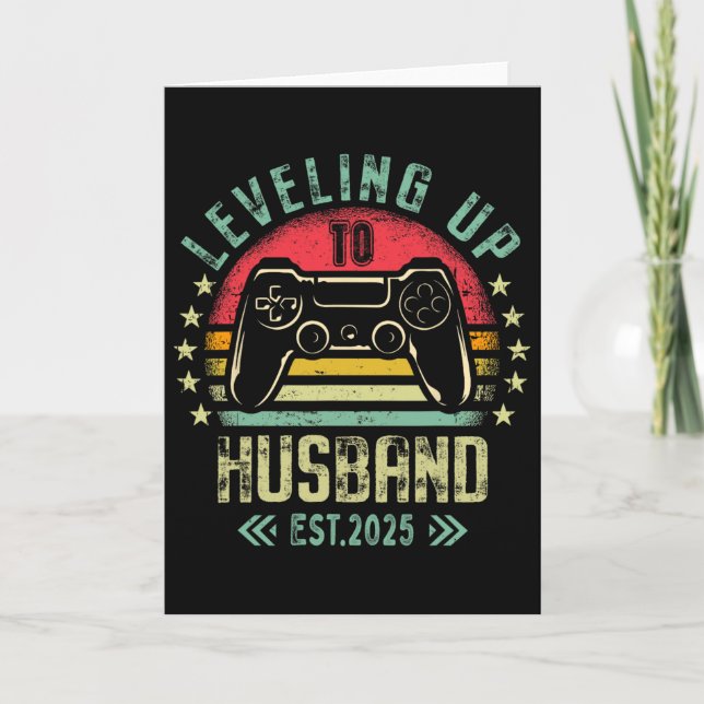 Tarjeta Engagement Tee For Gamer Groom Leveling Up To Husn (Anverso)
