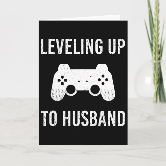 Tarjeta Engagement Wedding For Groom Video Game Lovers  (Anverso)