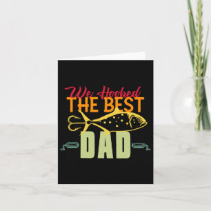 Tarjeta Enganchamos al mejor padre de pesca señuelo vintag