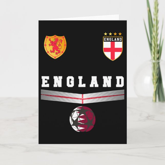 Tarjeta England Soccer Fans Jersey English Flag Footll Lov (Anverso)