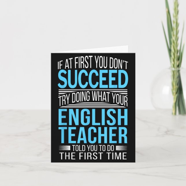 Tarjeta Englieacher If At First You Don't Succeed Funny Sm (Anverso)