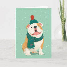 Tarjeta English Bulldog Holiday Greeting