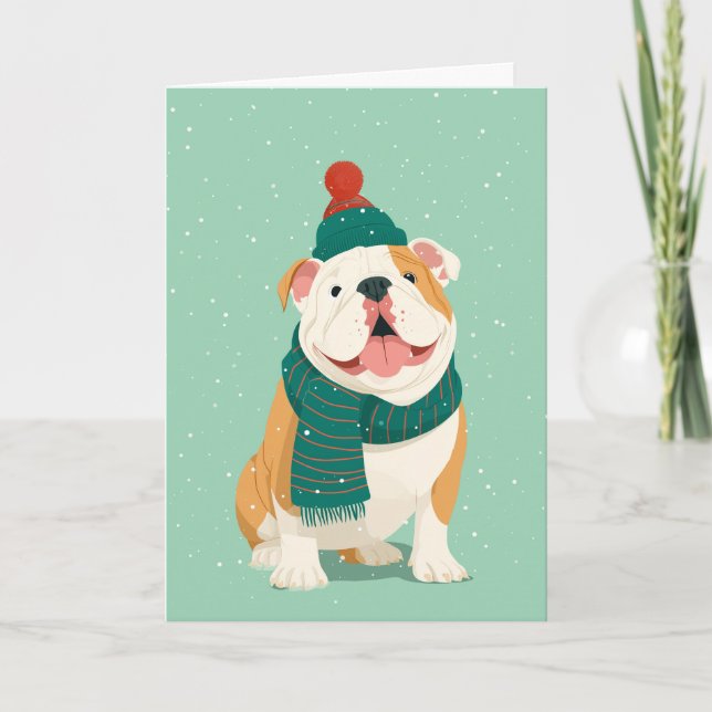 Tarjeta English Bulldog Holiday Greeting (Anverso)