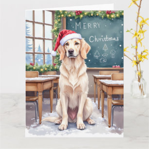 Tarjeta English Setter Acogedor Aula Profesor Santa