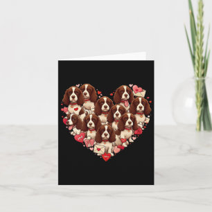 Tarjeta English Springer Spaniel Corazón San Valentín Muje