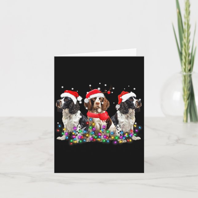 Tarjeta English Springer Spaniel Dog Christmas Matching Fa (Anverso)