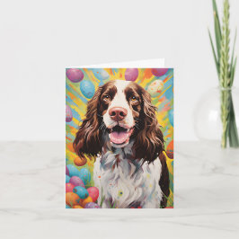 Tarjeta English Springer Spaniel Feliz Pascua