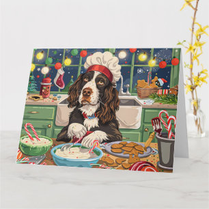 Tarjeta English Springer Spaniel Hornear en días festivos: