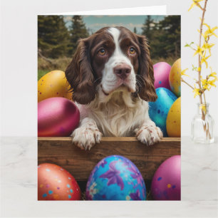 Tarjeta English Springer Spaniel Huevos de Pascua 