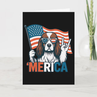 Tarjeta English Springer Spaniel Merica Bandera Americana 