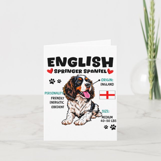 Tarjeta English Springer Spaniel Owner Funny Dog Lover  (Anverso)
