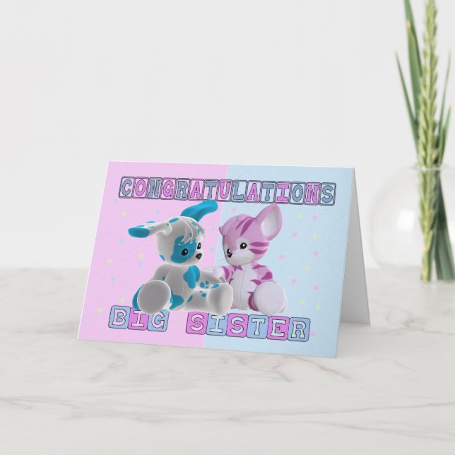 Tarjeta Enhorabuena a la hermana mayor (Anverso)