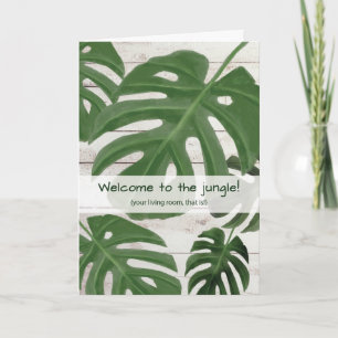 Tarjeta Enhorabuena a la nueva monastera de la jungla vege