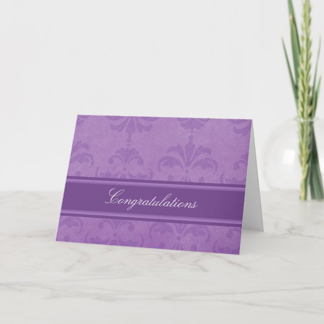 Tarjeta Enhorabuena a Lilac Damask (Anverso)