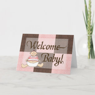 Tarjeta Enhorabuena agradable del rosa y de la niña de