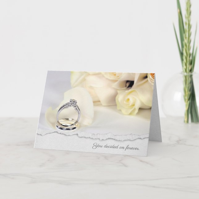 Tarjeta Enhorabuena al boda por el Rosa Petal (Anverso)