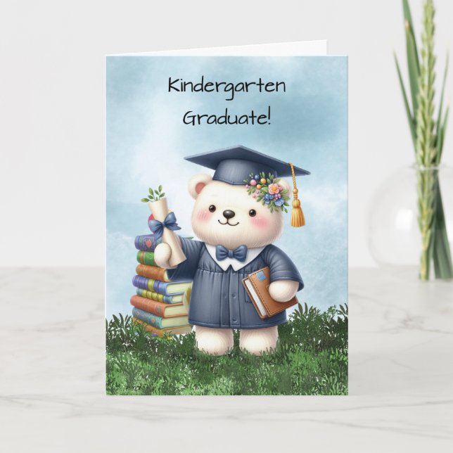 Tarjeta Enhorabuena al Chica de Graduación de Kindergarten (Anverso)