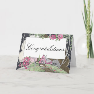 Tarjeta Enhorabuena casera de la cabaña del guión nueva