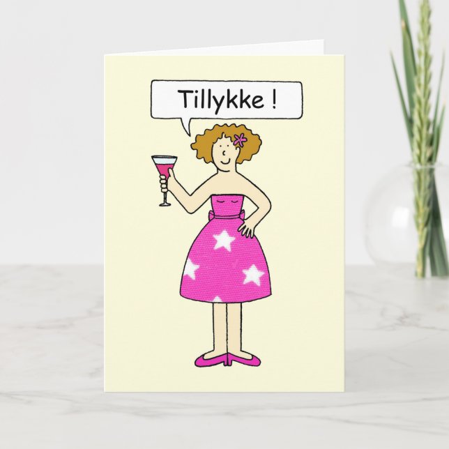 Tarjeta ¡Enhorabuena danesa, Tillykke! (Anverso)