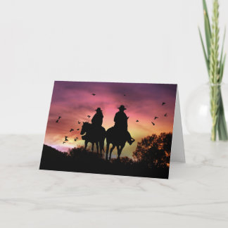 Tarjeta Enhorabuena de la boda del montar a caballo del