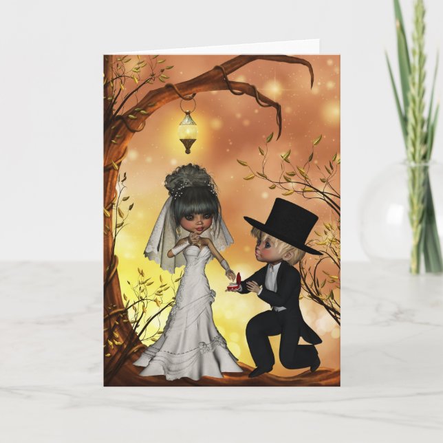 Tarjeta Enhorabuena de la boda para la boda de Halloween (Anverso)