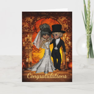 Tarjeta Enhorabuena de la boda para la boda de Halloween