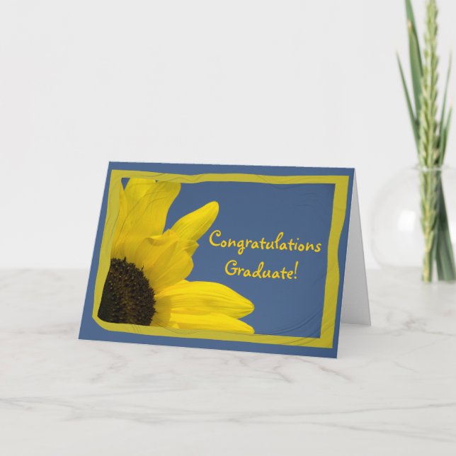 Tarjeta Enhorabuena de la graduación del girasol y del (Anverso)