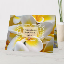 Tarjeta Enhorabuena del boda de la flor del Frangipani
