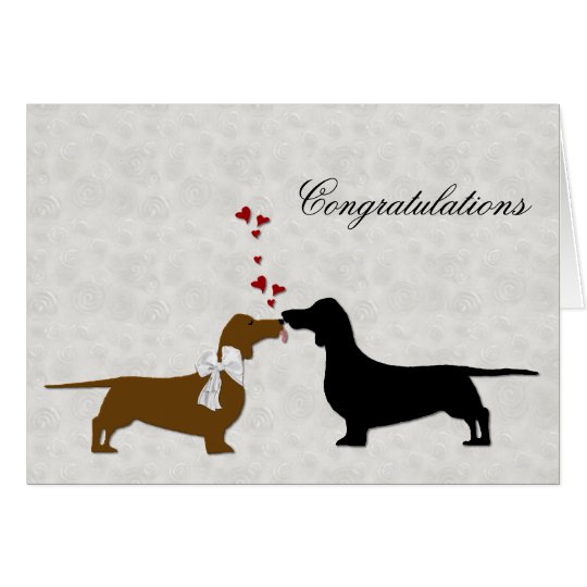 Tarjeta Enhorabuena del boda del Dachshund