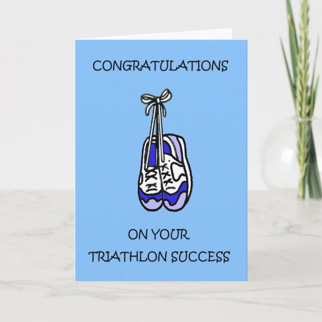 Tarjeta Enhorabuena del éxito del Triathlon (Anverso)