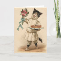 Enhorabuena del gato del panadero del Victorian y