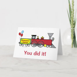Tarjeta Enhorabuena del tren expreso de la graduación