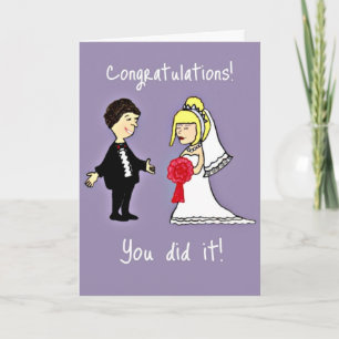 Tarjeta Enhorabuena divertida de la boda