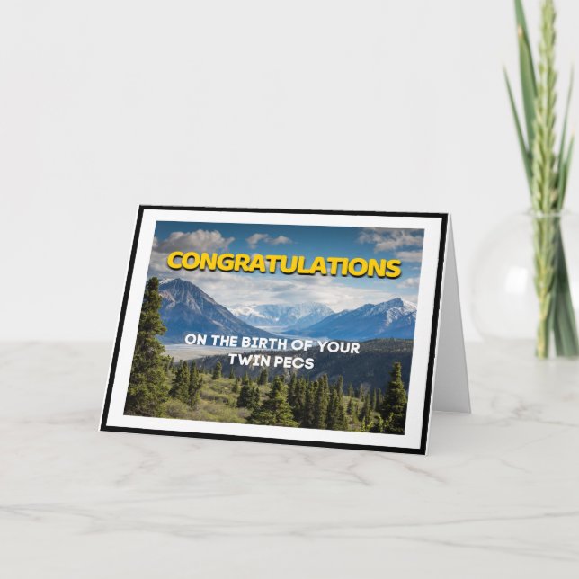 Tarjeta Enhorabuena en el nacimiento de su Pecs gemela (Anverso)