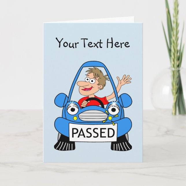 Tarjeta Enhorabuena en el paso de su prueba de conducción (Anverso)