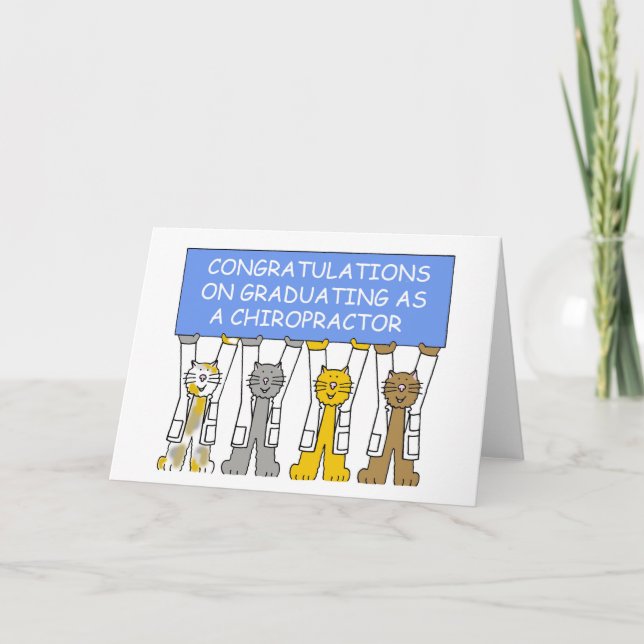 Tarjeta Enhorabuena en la graduación como Chiropractor. (Anverso)