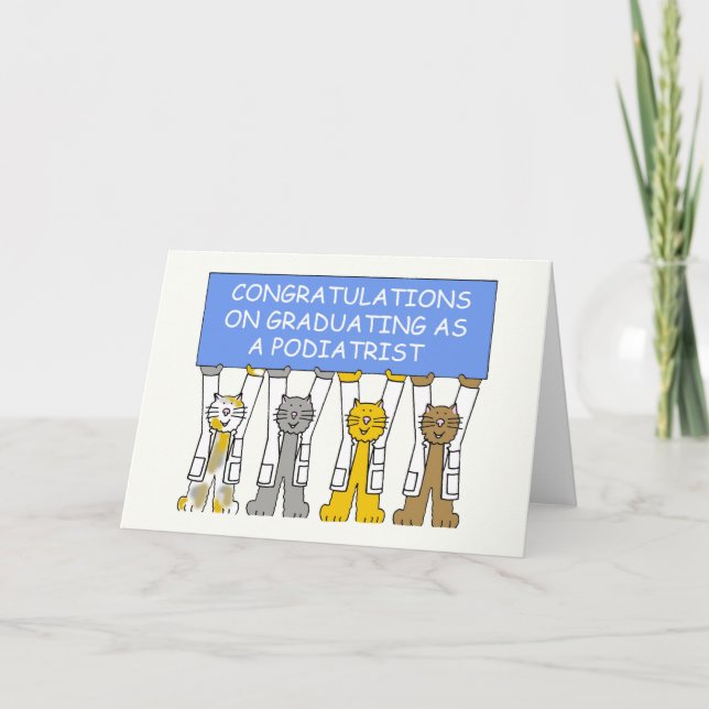 Tarjeta Enhorabuena en la graduación como podiatrist. (Anverso)