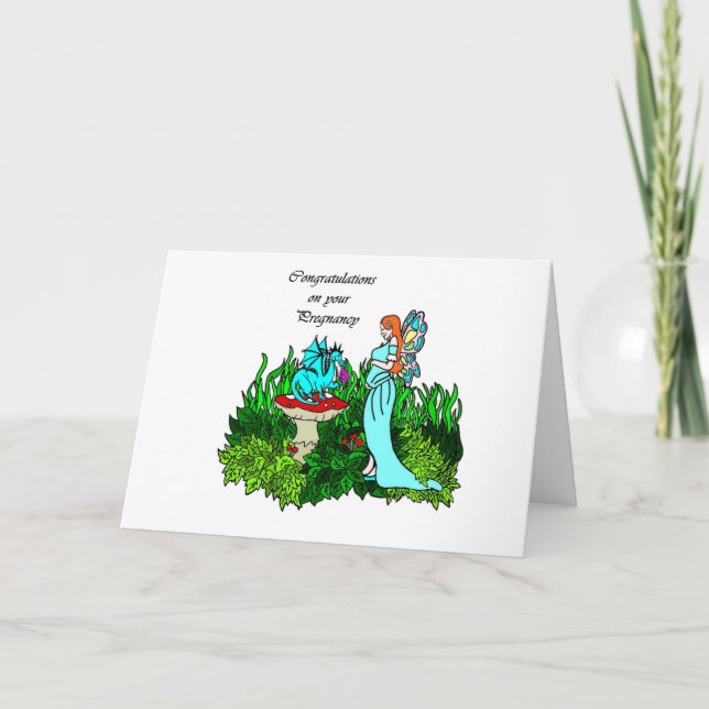 Tarjeta Enhorabuena en su Faerie embarazada del embarazo (Anverso)